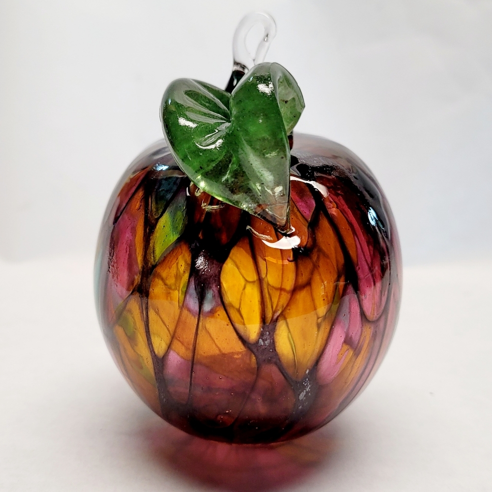 VTG Handcrafted Glass Apple Ornament